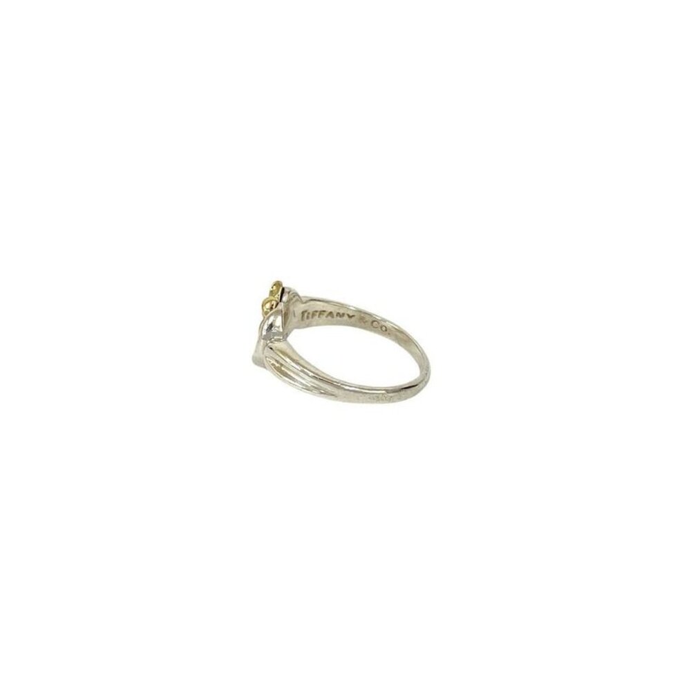Tiffany & Co Heart Ribbon Combination Ring 18K Gold Silver - Picture 5 of 8